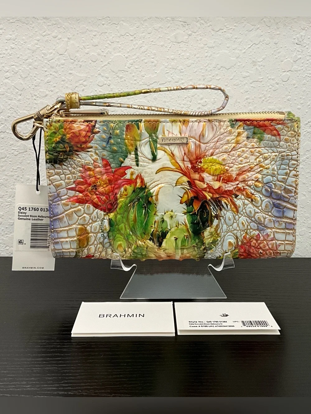 Brahmin Daisy SUCCULENT BLOOM MELBOURNE DI Floral Wristlet W/Eyes